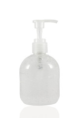 Hand sanitizer bottle isolated on white background