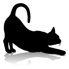 A silhouette cat pet animal detailed graphic