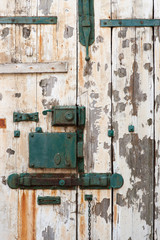 Old white wooden door background