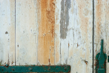 Old white wooden door background texture