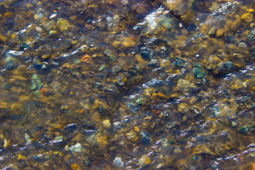 
The structure of afthal stones under the surface of flowing water