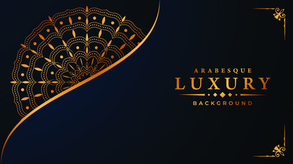 
Luxury ornamental mandala design background  with golden arabesque pattern arabic islamic east style