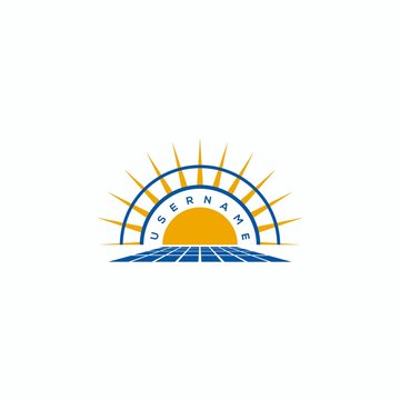solar energy sun logo design vector