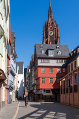 04.04.2020: St Bartholomaus Frankfurter Dom Cathedral in Roemerberg Frankfurt am Main Germany