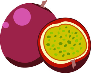 vector illustration of a passion fruit