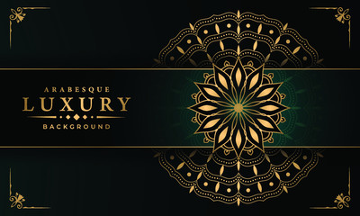 
Luxury ornamental mandala design background  with golden arabesque pattern arabic islamic east style