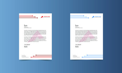 Minimal and Clean Corporate Colorful and Modern Business letter head templates Design and Pro Vector Illustration