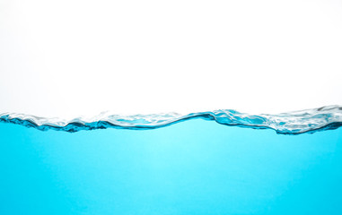 Water and bubbles on a white background