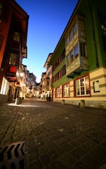 Fototapeta na wymiar Augustinergasse in Zurich Switzerland empty in the morning early in the blue hour