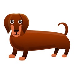 Dachshund pet icon. Cartoon of dachshund pet vector icon for web design isolated on white background