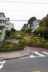 Empty Streets of San Francisco during Covid-19 Pandemic, quarantine, famous Lombard street, California Usa