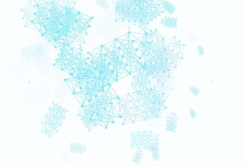 Fototapeta premium Light Pink, Blue vector pattern with artificial intelligence network.