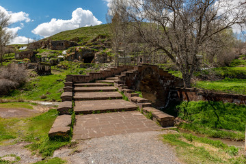 Ahlat, Bitlis - Turkey. Ahlat Emir Bayindir Bridge and Ancient Harabesehir.