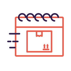 calendar with box carton delivery service line style