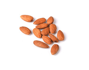 Almonds isolated on white background