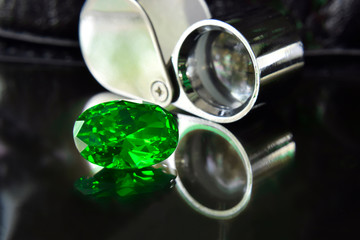 Green Emerald The beautiful place on the wooden floor