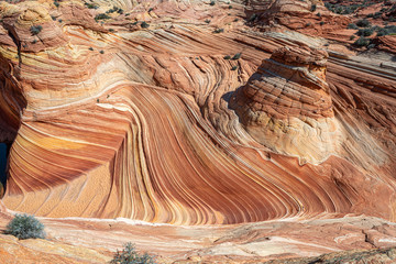 Arizona Wave - Famous Geology rock formation in Pariah Canyon closed due Coronovirus Covid-19 Pandemic, Usa border of Utah and Arizona