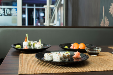Sushi in restaurant