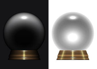 A vector illustration of a regular crystal ball on an isolated studio background