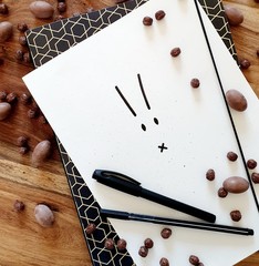 easter bunny on a wooden table