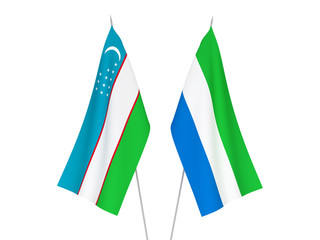 Sierra Leone and Uzbekistan flags