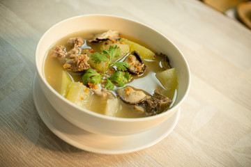 pork soup with mushroom Thai style