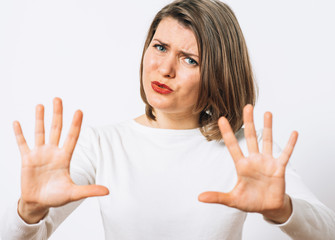 Stop gesture girl