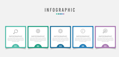 Simple infographic design template. Flat vector illustration for presentation, banner, report.
