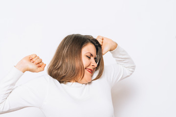 Fototapeta premium Yawns. Female