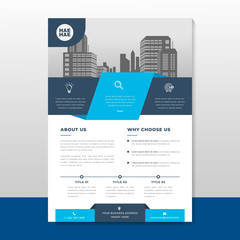Corporate business flyer poster pamphlet brochure cover template design with blue color on a4 paper size. For marketing, business proposal, promotion, advertise, publication, cover page