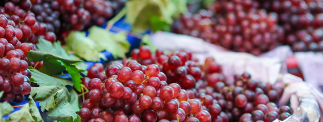 Purple fresh grape fruit in market
