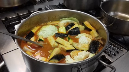 cooking pot of soup