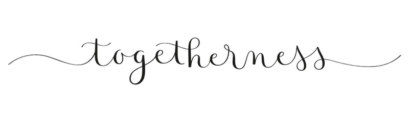 TOGETHERNESS black vector brush calligraphy banner with swashes