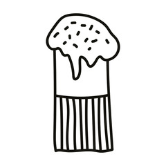 Vector easter cakes isolated on white background. Doodle style. Outline food vector element for posters, stickers, greeting cards, web.