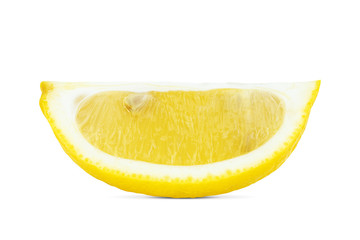 One fresh lemon sliced isolated on white background with clipping path