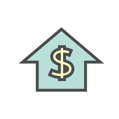 Home for sale and investment vector icon design on white.