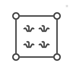 Cultivated area vector icon design, 64x64 pixel perfect and editable stroke.