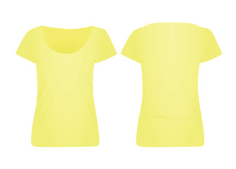 Yellow women t shirt. vector illustration