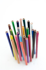 colored pencils isolated on white background