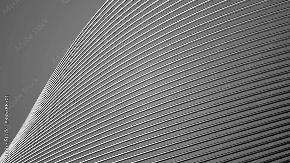 Poster abstract background with chrome swirl wires. seamlessly loop-able. gray or silver background