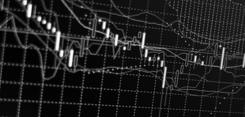 Obraz premium Stock exchange chart graph. Finance business background. Abstract stock market diagram candle bars trade.