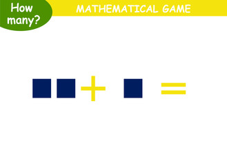 Fototapeta premium examples of addition with geometric shapes. educational page with mathematical examples for children.
