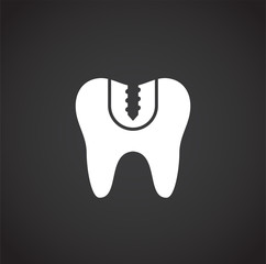 Tooth related icon on background for graphic and web design. Creative illustration concept symbol for web or mobile app