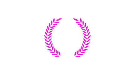 Obraz premium Amazing pink color wheat icon on white background,wreath icon