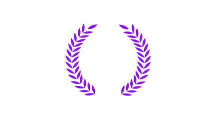 Purple wheat icon on white background,wreath icon,