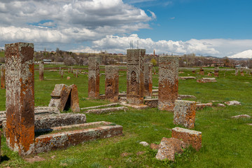 Ahlat, Bitlis - Turkey. The widest cemetery in the world: Selçuk Cemetery in Ahlat.