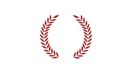 Obraz premium Red dark wheat icon on white background,wreath icon,new wreath icon