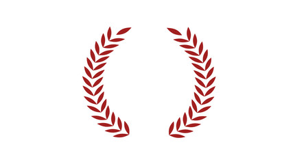 Obraz premium Red dark wheat icon on white background,wreath icon,new wreath icon