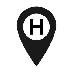 Hospital cross symbol, Medical health icon isolated on white background. Emergency design