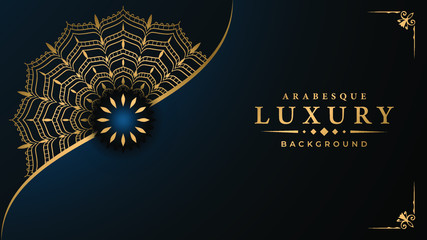 
Luxury ornamental mandala design background  with golden 
arabesque pattern arabic islamic east style